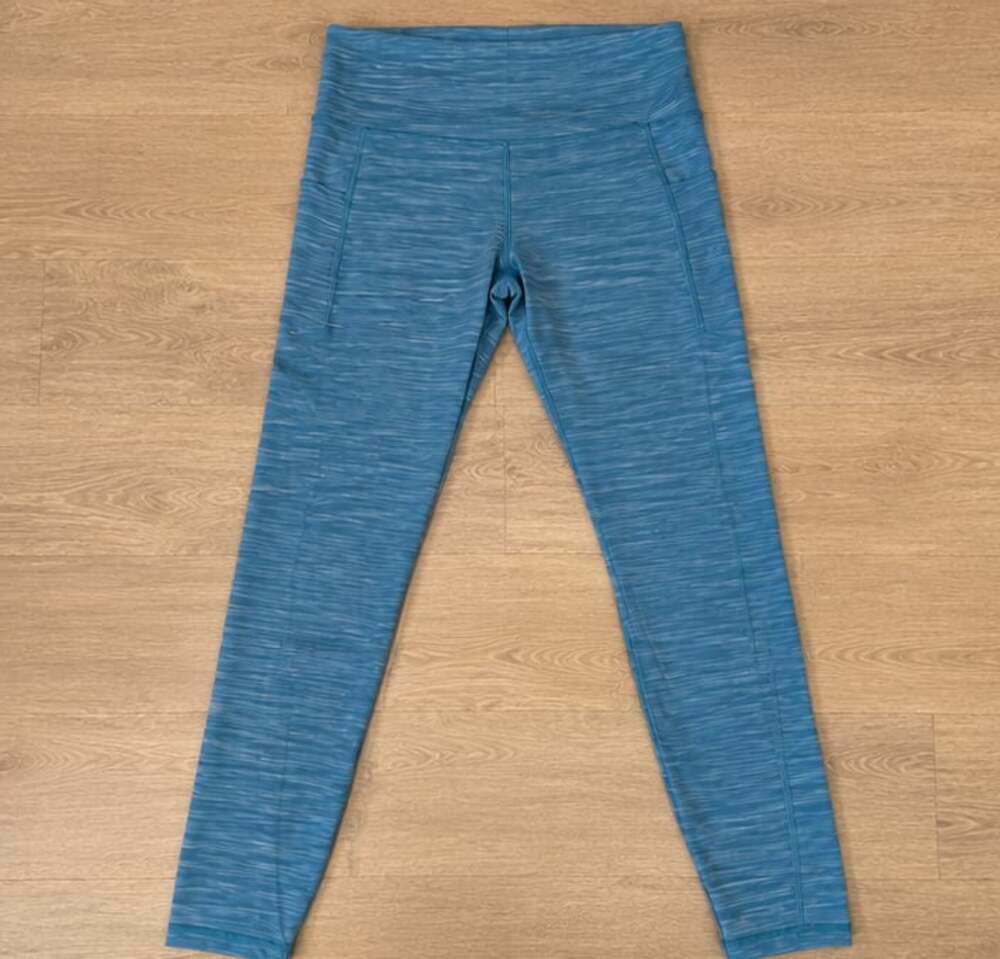 Lululemon Power Thru High Rise Tight 25" Heather Capture Blue Size 2